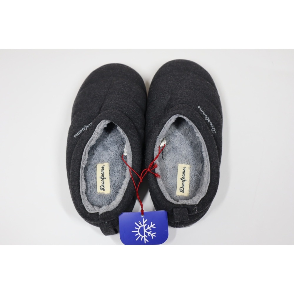 Dearfoams Women's Faux Fur Lined Slippers - Grey - Size M (7-8)